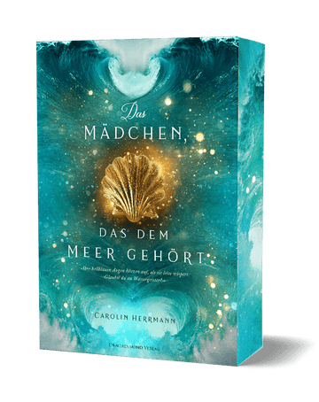 Das Cover zeigt im oberen Bereich Wellen, die im unteren Bereich gespiegelt werden. In der Mitte ist eine goldene Muschel abgebildet. Darüber und darunter befindet sich der Titel. Farblich ist das Cover in Blau- und Grüntönen mit goldgelben Punkten gehalten.